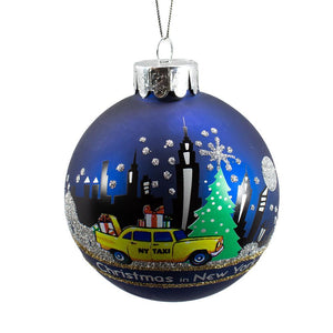 Kurt Adler 80MM New York City Glass Ball Ornament, C4130