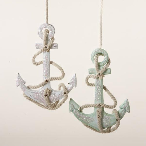 Kurt Adler Anchor Ornaments, 2 Assorted, C5345