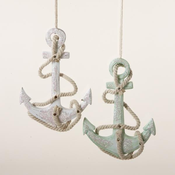 Kurt Adler Anchor Ornaments, 2 Assorted, C5345