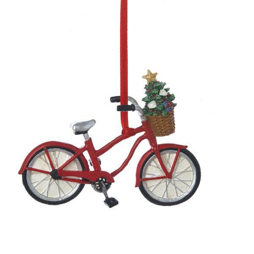 Kurt Adler Bicycle With Basket Ornament, C7247