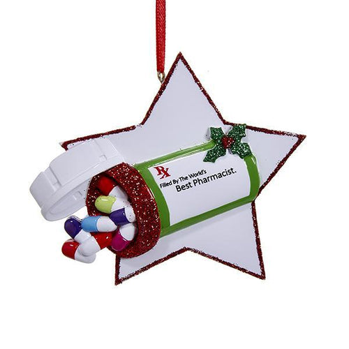 Kurt Adler Best Pharmacist Ornament For Personalization, W8281